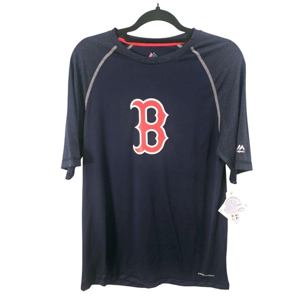 Majestic Other - Majestic Boston Red Sox Mens Medium CoolBase Navy Blue Raglan T-Shirt NWT